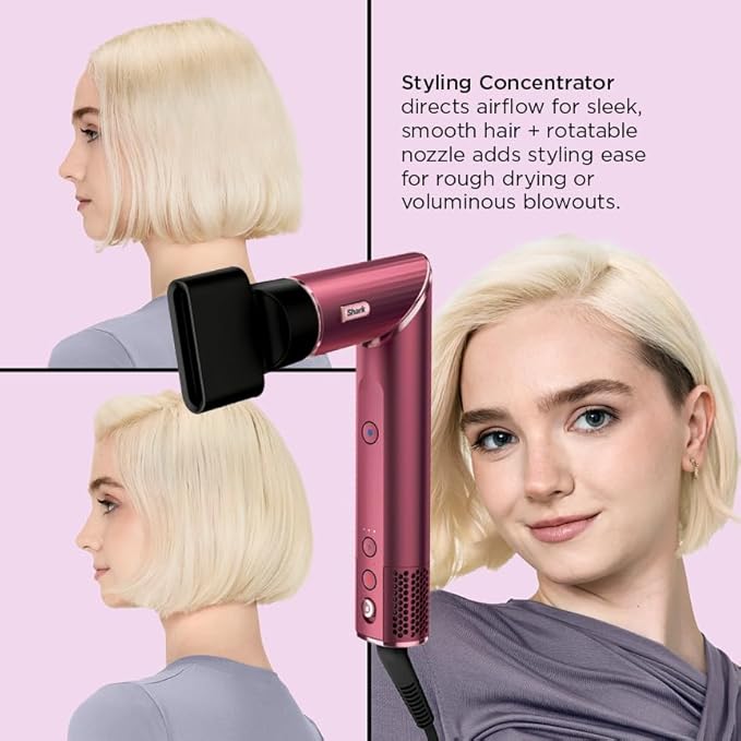 Shark FlexStyle Air Styling & Drying System, Powerful Hair Dryer Brush & Multi-Styler with Auto-Wrap Curlers, Diffuser, Paddle Brush, Round Brush, Concentrator Attachment, Black Cherry, HD457CR