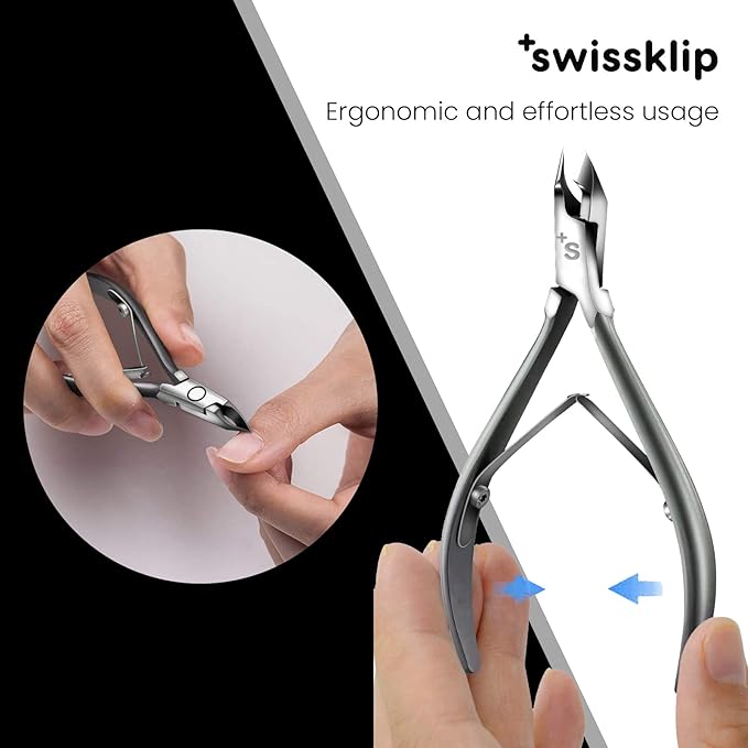Swissker by Swissklip Cuticle Trimmer I Best Cuticle Remover I Cuticle Nippers, Cutter, Scissors I Nail Nipper used along with Cuticle Pusher Tool, Cuticle Clippers, Nail Cuticle Trimmer (Pack of 3)