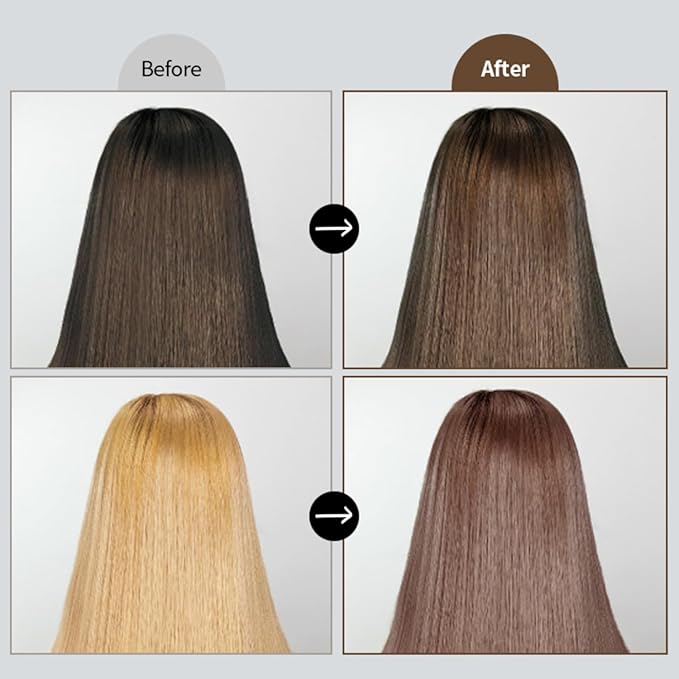 eZn Pudding Hair Dye Ammonia Free Semi-Permanent Self Hair Dye DIY Kit included contain Keratin Made in Korea Beauty (Mute Skin Brown)