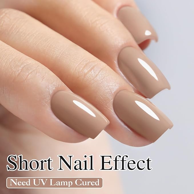 Double Rhythm 15ML Gel Nail Polish Pure Sheer Same Color Same Bottle Soak Off Gel Polish Art Manicure Salon DIY at Home for Women (Deep Khaki-A1468)