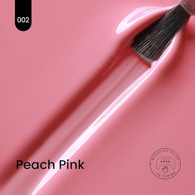 MAYCHAO 15ML Pink Gel Nail Polish, 1Pc Peach Pink Gel Polish Soak Off UV LED Nail Polish Nail Art Starter Manicure Salon DIY at Home, 0.5 OZ