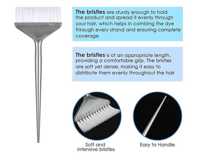 DS. DISTINCTIVE STYLE Hair Dye Applicator Brushes 5 Pieces Long Handle Soft Bristles Hair Coloring Kit Salon Bleach Tinting DIY Tool