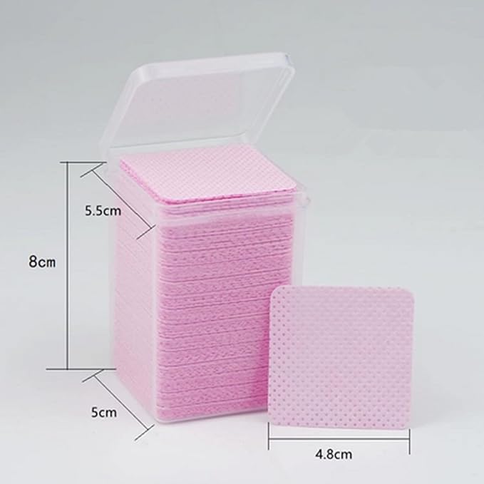 200PCS Disposable Lint-Free Cotton Pads for Nail Polish, Eyelash Glue Remover, Cleaning Manicure Tools, 48x48mm