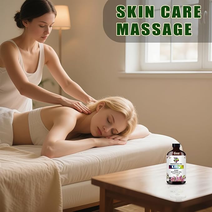 Lily Essential Oil (4 oz/120 ml) — Lily Oils for Aromatherapy, diffusers, humidifiers, Home fragrances, DIY Skincare, soap Making, DIY Candle Making, Relaxation, Yoga, and Meditation