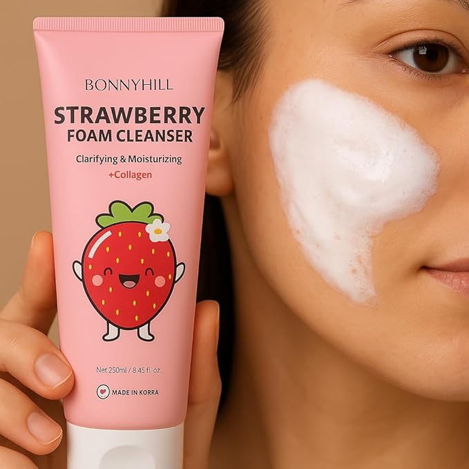 BONNY HILL Strawberry Foam Cleanser with Collagen – 250ml (8.45 fl. oz