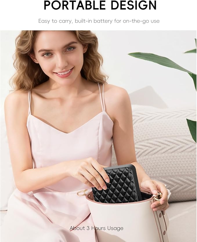 Portable Nail Dust Collector Deluxe Kit, Rechargeable Cordless Nail Quiet Vacuum Fan Cleaner with Mirror & Reusable Filters, Rich Nail Tech Tools, Compact Travel Size, Best Gifts for Women Teen Girls