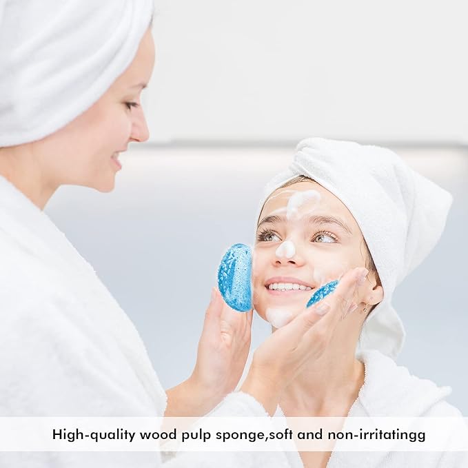 Geiserailie 50 Pcs Compressed Facial Sponges Facial Makeup Natural Cosmetic Spa Sponges for Women Cleansing, Exfoliating Mask, Makeup Removal, Dead Skin, and Dirt, Travel Accessories(Multi-Color)