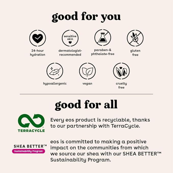 eos Shea Better Hand Cream - Vanilla Cashmere Hand Lotion | Instant Hydration + Lasting Protection | 2.5 oz (Pack of 2)