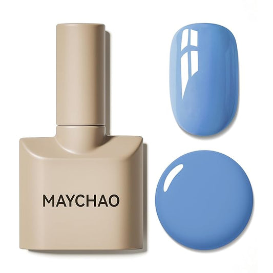 MAYCHAO 15ML Blue Gel Nail Polish 1Pc Blue Gel Polish Soak Off UV LED Nail Polish Nail Art Starter Manicure Salon DIY at Home, 0.5 OZ