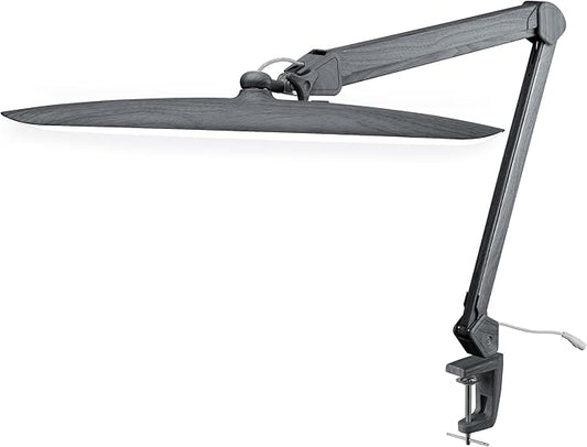 Neatfi XL 2,200 Lumens LED Task Lamp, 24W Super Bright Desk Lamp, 117 Pcs SMD LED, 4 Level Brightness, Dimmable, Task Light for Home, Office, Workbench (Non-CCT, Gray Wood)