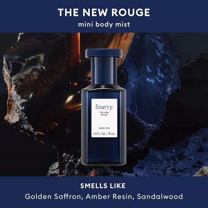 Finery The New Rouge Mini Body Mist | Women's Fragrance Spray 2.5 fl oz With Makeup Remover Pads Gift