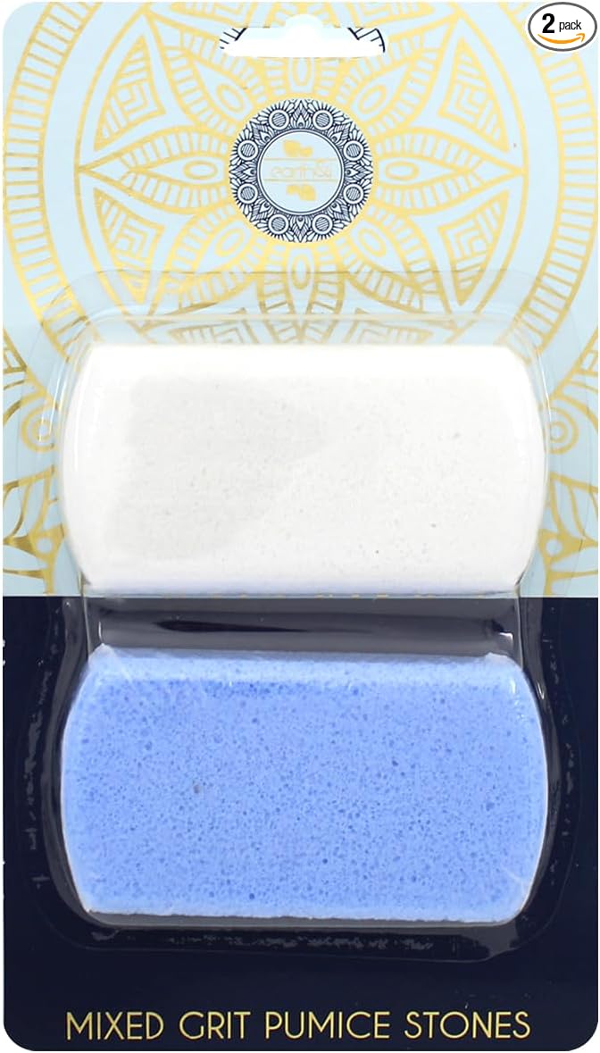 Earth & I Foot Stone Pumice 2 Grits, Heel Exfoliator for Feet, Pumice Stone Feet, Heel Scrubber, Pedicure Callus Remover, Pumice Sponge for Feet, Feet Scrubber, Feet Dead Skin Remover, Foot File 2ct