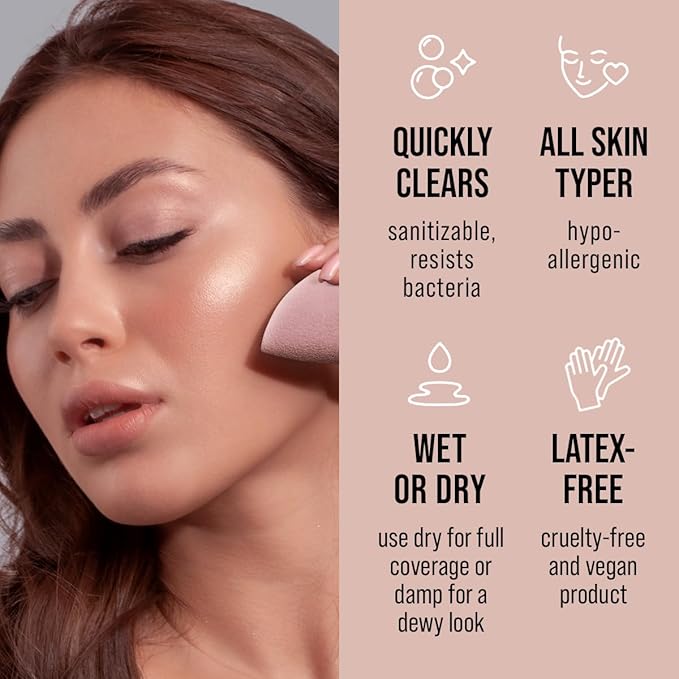 Makeup Sponge, Beauty Makeup Foundation Blender, For Liquid, Cream, & Powder Products, Original Premium PROsponge, Vegan, Cruelty & Latex-Free (BEIGE)