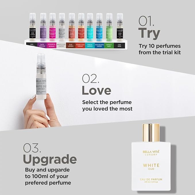 BellaVita Luxury White OUD Unisex Perfume 100Ml | Premium Arabic Men and Women Perfumes | Notes of Artemisia, Musk, Oud Vetiver and Freesias | Exquisite Unisex Arabian Perfume for Women & Men