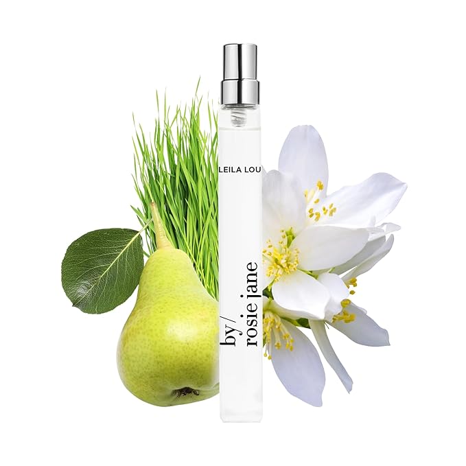 By Rosie Jane Travel Perfume Spray (Leila Lou) - Clean Perfume for Women - Non-Toxic Body Mist with Notes of Juicy Pear, Sweet Jasmine & Tangerine Skin - Paraben, Sulfate & Phthalate Free (10ml)