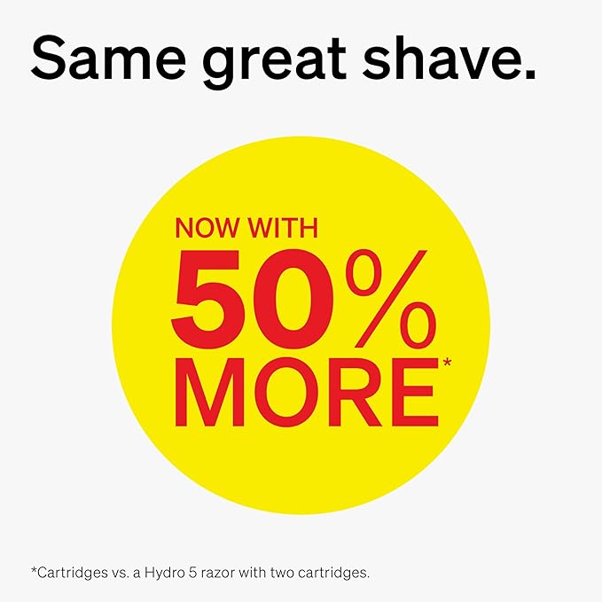 Schick Hydro Sensitive Razor, 5 Blade, 1 Handle with 3 Cartridges | For Men | For Sensitive Skin | Refillable