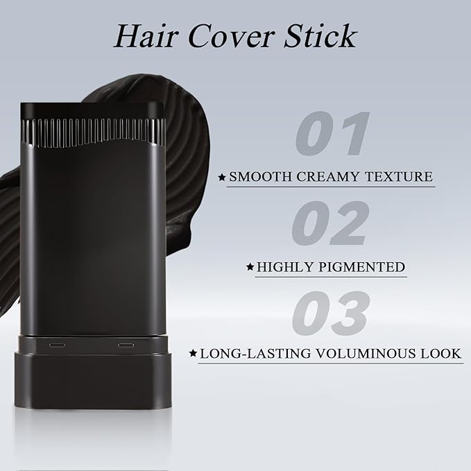 Beard Touch-Up for Men, Instant Gray Hair Cover Stick, Built-In Comb for Seamless Blending, Cream Concealer, Quick Temporary Cover
