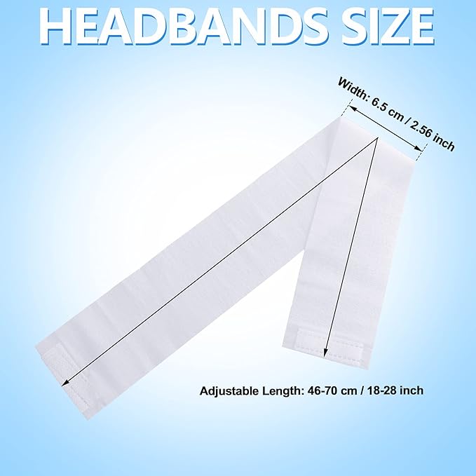 WILLBOND 90 Pieces Disposable Headbands for Women Facial Spa Headbands Stretch Non Woven Hairband Skin Care with Soft Convenient Closure Salons (White)