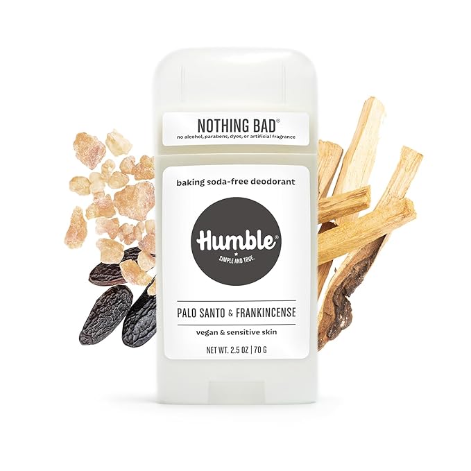 HUMBLE BRANDS Aluminum-Free Deodorant, Vegan and Cruelty- free, Formulated for Sensitive Skin, Palo Santo and Frankincense, 3 Pack, 2.5 Ounce