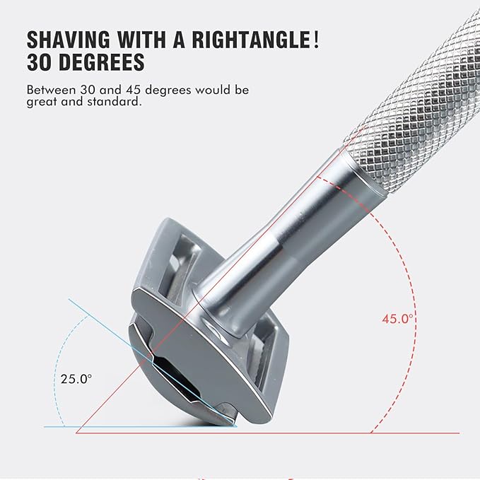 KINGHOOD Safety Razor Single Blade for Men with 10 Double Edge Blades Metal Reusable Eco Friendly Razors Silver