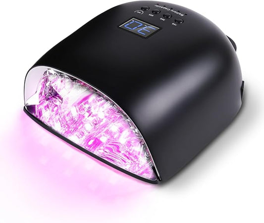 52 Beads Professional UV LED Nail Lamp - Long Battery Life Rechargeable Nail Light for Gel Nails,Nail Tech Must Haves UV Fast Dryer Lamp for Gel Polish (JC22-Pro,Matte Black)