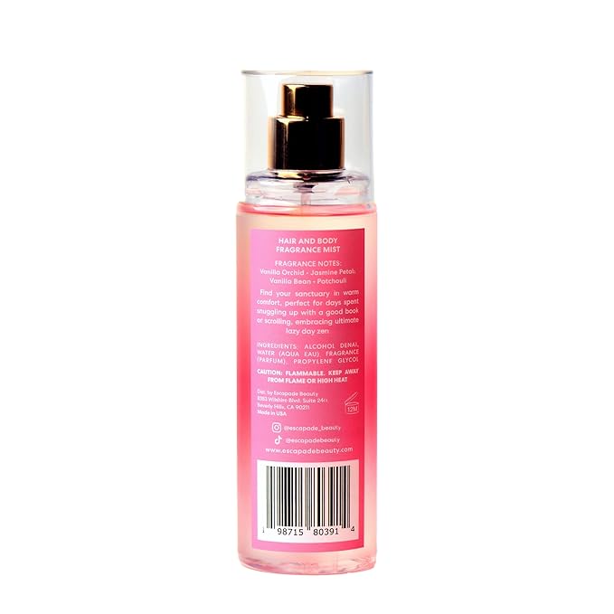 ESCAPADE BEAUTY Cozy Up Fragrance Hair and Body Mist (4.2oz) - Vanilla, Jasmine, Patchouli