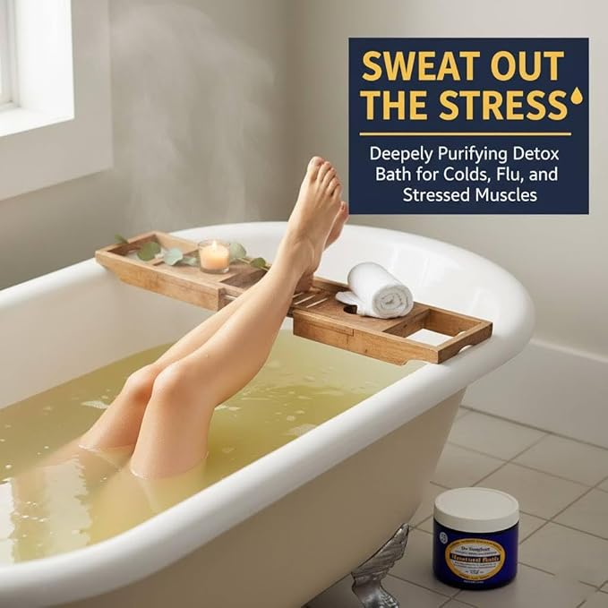 Dr. Singha's Mustard Bath Salts - 8 oz Herbal Bath Soak with Essential Oils for a Relaxing and Rejuvenating Experience - Made in USA