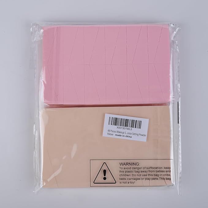 Teenitor 48 Pieces Makeup Sponge Blender For Face Curve Blending, Latex Free Small Wedge Shaped Smooth Apply Beauty Sponge Applicator For Liquid Cream Foundation Festival Makeup