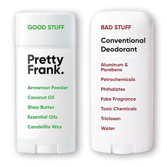 Pretty Frank Natural Aluminum-Free Deodorant Stick, Coconut Lime (1-Pack) | All-Day Odor Control for Women & Men | Effective, Skin Soothing Formula with Safe, Organic Ingredients and Essential Oils