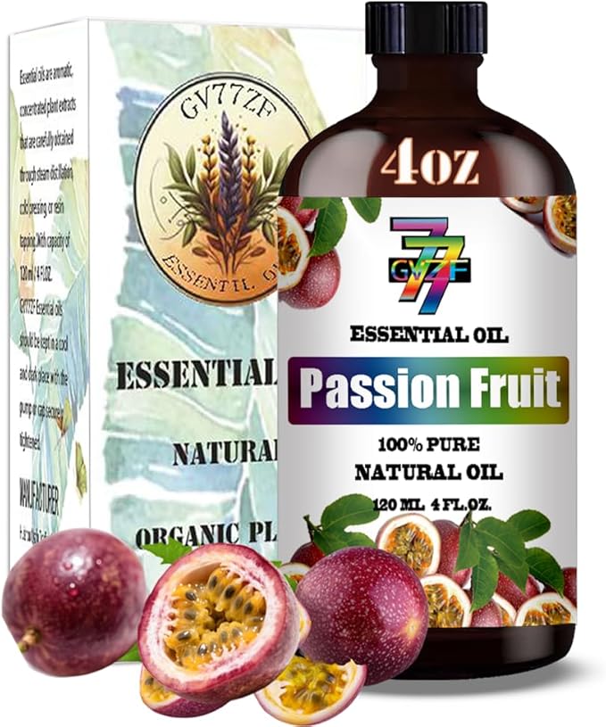 Passion Fruit Essential Oil (4 oz/120 ml) — Passion Fruit Oils for Aromatherapy, diffusers, humidifiers, Home fragrances, DIY Skincare, soap Making, DIY Candle, Relaxation, Yoga, and Meditation