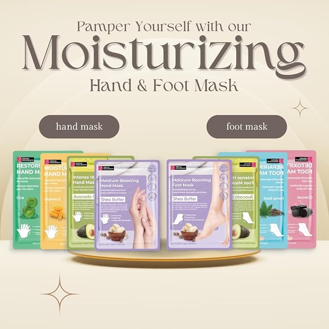 Innerest 24 Pairs Original Derma Beauty Hand Mask Bulk Moisturizing Hand Gloves for Dry Hands Nail Care Essential (Shea Butter)