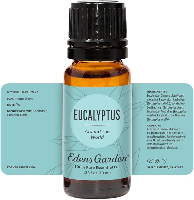 Edens Garden Eucalyptus Around The World Essential Oil, 100% Pure Therapeutic Grade (Undiluted Natural/Homeopathic Aromatherapy Scented Essential Oil Singles) 10 ml