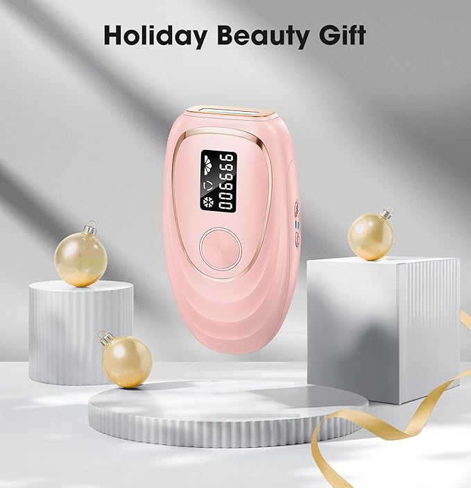 Laser Hair Removal Device, at-Home IPL Hair Removal for Women & Men - Safe 45°F Ice-Cooling Contact for Painless & Long-Lasting Results, 86% Hair Reduction in 3 Weeks for Full Body, Hot Pink