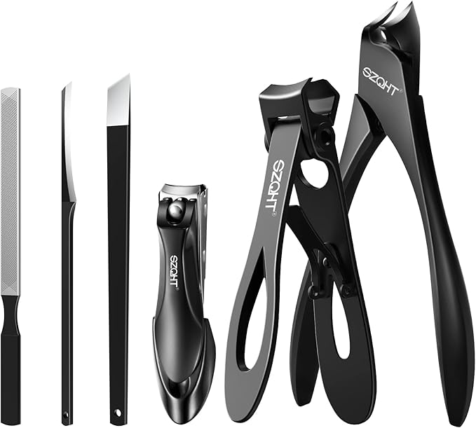 SZQHT Podiatrist Toenail Clippers Set, Professional Toe Nail Clippers for Thick & Ingrown Nails Cutter for Men,Women,Seniors,Heavy-Duty Manicure Set Pedicure Kit for Elder