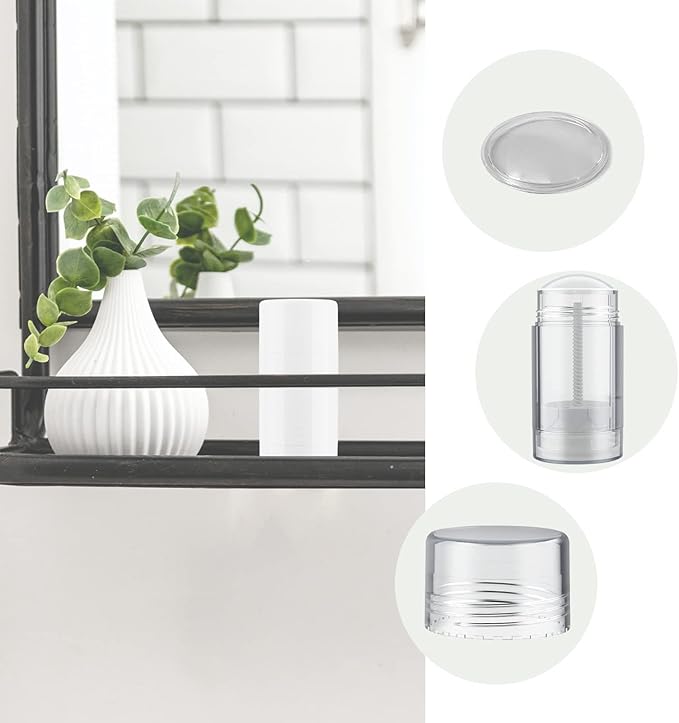 Tekson 2.5oz Empty Refillable Deodorant Containers, 3PCS Twist-UP Containers Tubes, Empty Balm Travel for Lotion Stick(White)