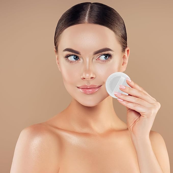 24PCS Makeup Powder Puffs Pink Cotton Powder Puffs Round Powder Puff for Makeup Face Powder Velour Puffs for Loose Powder Washable (White-24pcs)