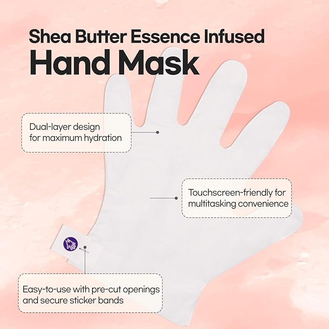 Epielle Moisturizing Hand Mask 6 Pairs, Deep Moisturizing Gloves for Dry, Cracked Hands, Self Care Gifts for Women, Spa Kit, Stocking Stuffers, Thanksgiving Essentials