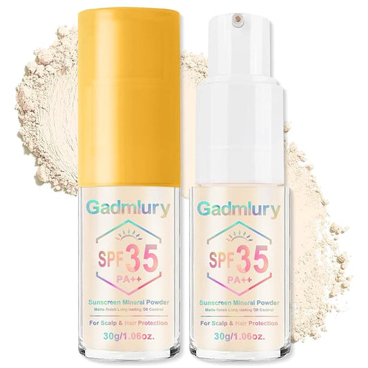 Mineral Sunscreen Powder, for Scalp & Hair, 0.71 Oz. SPF 35 PA++, Scalp Sunscreen Spray Powder with Broad Spectrum UV Protection, Lightweight, Easy to Apply, No-Greasy, Cruelty-Free (1PC)
