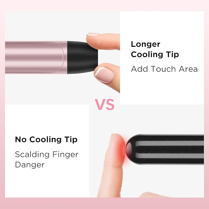 Curling Iron with Clamp PARWIN PRO BEAUTY 7 in 1 Curling Wand Set 0.5 to 1.5 Inch Interchangeable Barrels Adjustable Temp. Negative Ionic, Travel Dual Voltage 60mins Auto Shut Off, Rose Pink