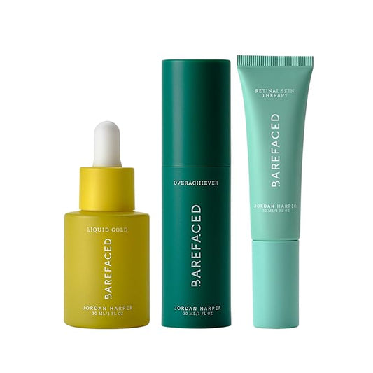 Barefaced Serum Trio - Liquid Gold, Overachiever, RetinAL - Powerful Ingredients for Healthier, Smoother Skin