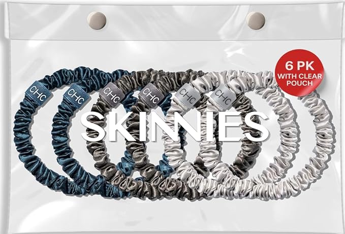 SUNDAYSILKS™ Luxurious Mulberry Silk Scrunchies for Women & Girls | No-Slip, Silky Hair Ties for Natural, Curly, Thin or Thick Hair | Gentle Hold for Ponytails & Sleep | Mini to Large Sizes [6 Pack]