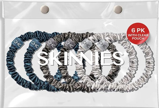 SUNDAYSILKS™ Luxurious Mulberry Silk Scrunchies for Women & Girls | No-Slip, Silky Hair Ties for Natural, Curly, Thin or Thick Hair | Gentle Hold for Ponytails & Sleep | Mini to Large Sizes [6 Pack]