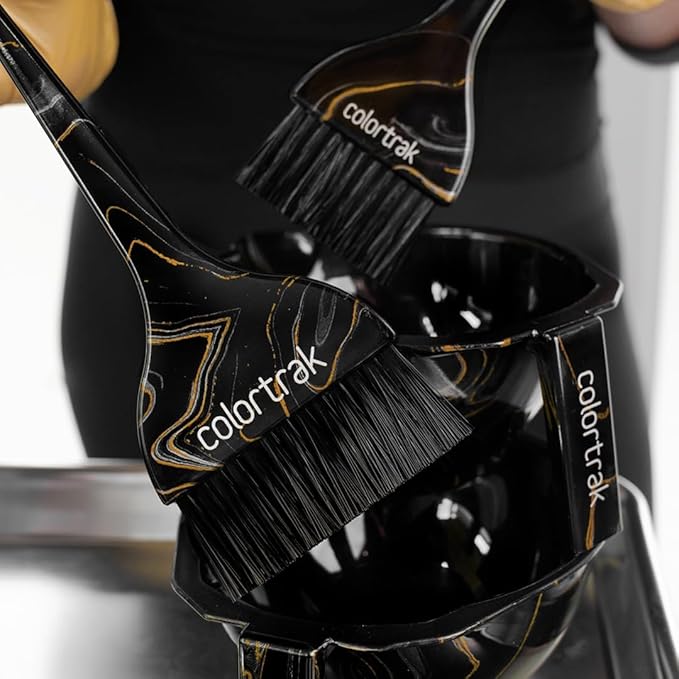 Colortrak Lux 2 Piece Hair Brush Set for Highlighting and Coloring Hair Sections, Includes 1 2.5 Inch Wide Celestial Glow Soft Bristles and 3 Inch Wide Meteor Shower Stiff Bristle Brush