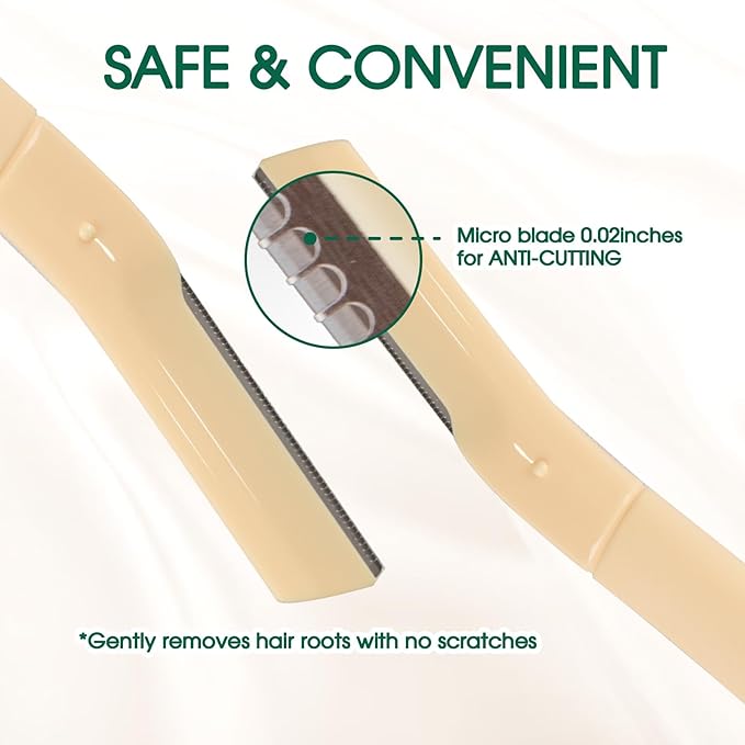 Eyebrow Razors & Facial Razors for Women – Stainless Steel Eyebrow Razor - Dermablades for women face | Smooth Skin, Peach Fuzz Remover, Exfoliating Brow Shaper - 3pcs