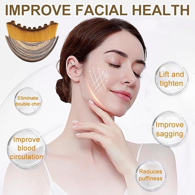 2-Pack Lymphatic Contour Face Brush, Lymphatic Drainage & Contour Face Massage Brush Set for Gua Sha, Puffiness Reduction, Glowing Skin, Gentle Daily Facial and Body Massage Tool