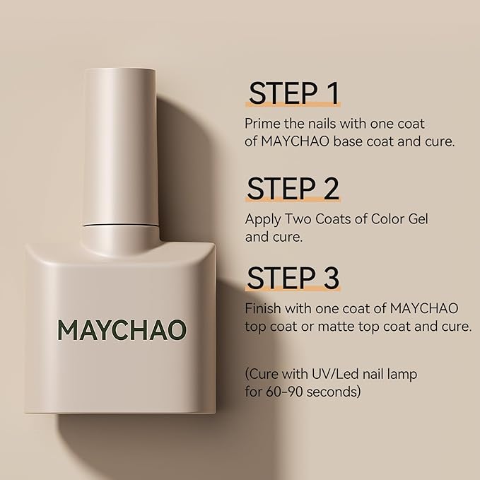 MAYCHAO 15ML Gel Nail Polish 1Pc Bright Pink Gel Polish Soak Off UV LED Nail Lamp Curing Nail Polish for Nail Art Manicure Salon DIY at Home, 0.5 OZ