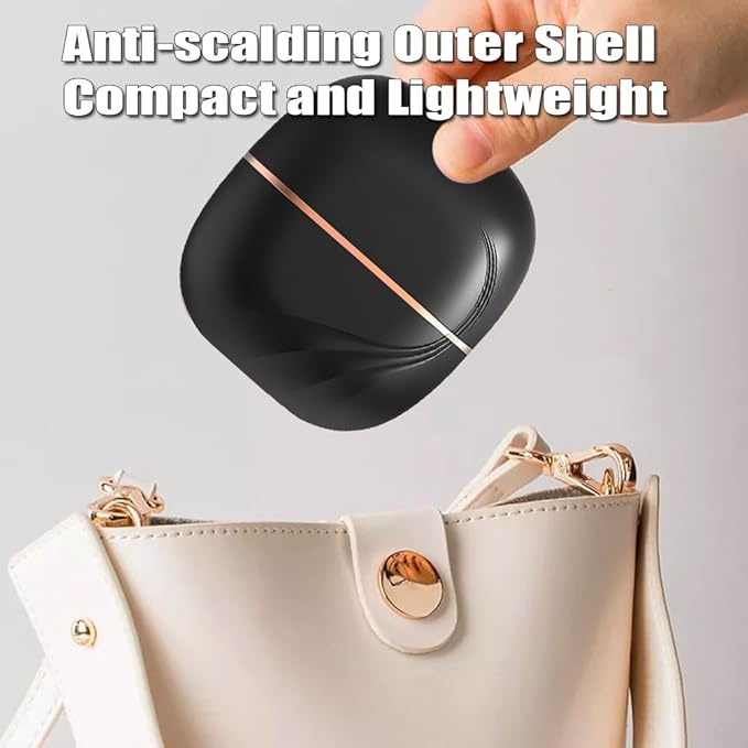 Mini Straightener Brush, Rechargeable Cordless Hair Straightener with 3-Temp Settings & Anti-Scald Shell, Fast Heating 30s Portable Hot Comb for Travel, Frizz Control for All Hair Types(Black)