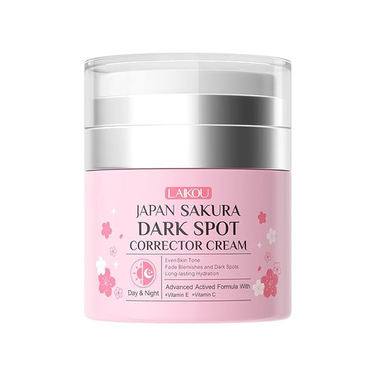 LAIKOU Japan Sakura Dark Spot Remover for Face, Dark Spot Corrector, Day & Night Face Cream Helps Reduce Dark Spots, Fine Lines for Women All Skin Types 50g / 1.76oz.