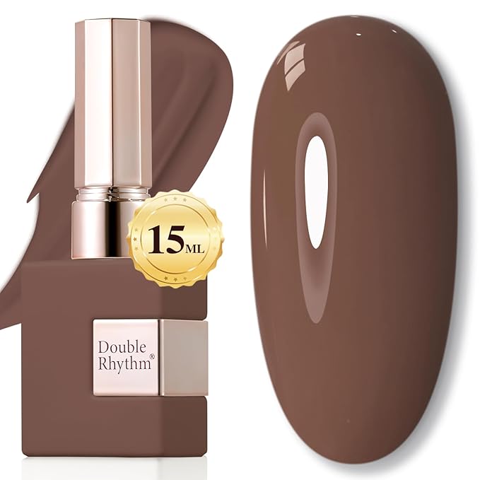Double Rhythm 15ML Gel Nail Polish Pure Sheer Same Color Same Bottle Soak Off Gel Polish Art Manicure Salon DIY at Home for Women (Gray Brown-A1445)