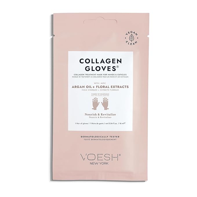 VOESH Collagen Gloves, Vegan Hand Masks, 4 Pack, Moisturizing Hand Mask, Lotion Gloves, Hydrating Gloves, Hand Care, Spa Manicure Gloves, Dry Hand Treatment